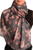 Slate Grey With Gold Trim Daisies Scarf