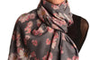 Slate Grey With Gold Trim Daisies Scarf