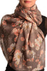 Brown With Gold Trim Daisies Scarf