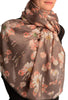 Brown With Gold Trim Daisies Scarf