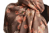 Brown With Gold Trim Daisies Scarf