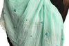 Mint Green Beaded Crinkled Scarf