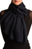 Oxford Blue Beaded Crinkled Scarf