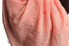 Salmon Pink Beaded Crinkled Scarf