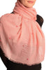 Salmon Pink Beaded Crinkled Scarf