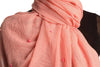 Salmon Pink Beaded Crinkled Scarf