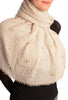 Cream Beaded Crinkled Scarf