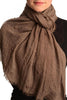 Brown Beaded Crinkled Scarf