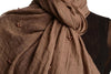 Brown Beaded Crinkled Scarf