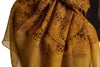 Large Floral Printed Lace On Mustard Brown