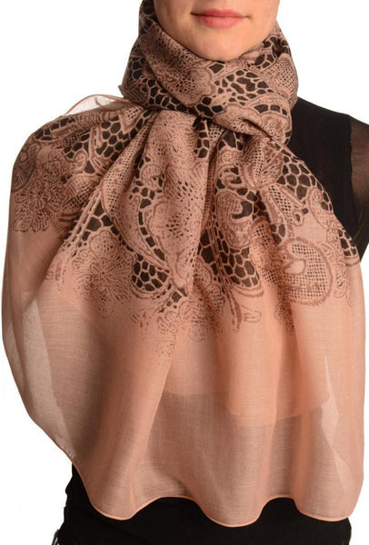 Large Floral Printed Lace On Pink