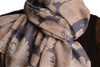 White & Brown Paisley On Blue Scarf With Tassels
