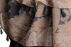 White & Brown Paisley On Blue Scarf With Tassels