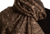 Small Geometrical Print On Grey Scarf With Tassels