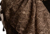 Small Geometrical Print On Grey Scarf With Tassels