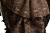 Small Geometrical Print On Grey Scarf With Tassels