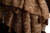 Small Geometrical Print On Brown Scarf With Tassels