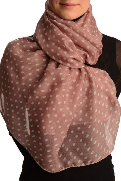 White Polka Dot On Puce Pink Unisex Scarf