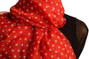White Polka Dot On Red Unisex Scarf