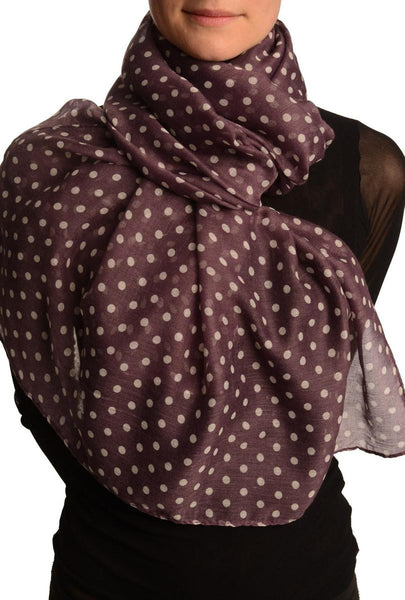 White Polka Dot On Purple Unisex Scarf