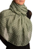 White Polka Dot On Moss Green Unisex Scarf