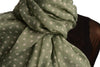 White Polka Dot On Moss Green Unisex Scarf