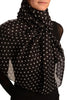 White Polka Dot On Black Unisex Scarf