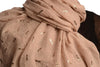 Red Gold Printed Dragonfly On Mocha Scarf