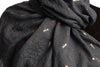 Red Gold Printed Dragonfly On Slate Grey Scarf