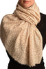 Small White Flowers On Textured Beige Scarf