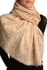 Small White Flowers On Textured Beige Scarf