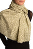 Small White Flowers On Textured Green Scarf