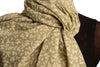 Small White Flowers On Textured Green Scarf