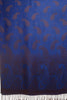 Small Paisley On Persian Blue Pashmina With Tassels