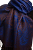 Small Paisley On Persian Blue Pashmina With Tassels