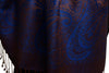 Small Paisley On Persian Blue Pashmina With Tassels
