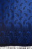 Small Paisley On Medium Blue Pashmina With Tassels
