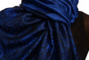Small Paisley On Medium Blue Pashmina With Tassels
