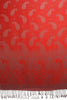 Small Paisley On Red Pashmina With Tassels