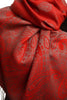 Small Paisley On Red Pashmina With Tassels