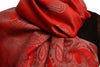 Small Paisley On Red Pashmina With Tassels