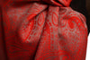 Small Paisley On Red Pashmina With Tassels