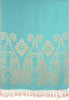 Large Paisley On Sky Blue Pashmina With Tassels