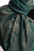 Large Paisley On Teal Blue Pashmina With Tassels