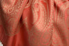 Large Paisley On Coral Pink Pashmina With Tassels