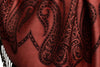 Large Paisley On Chestnut Pink Pashmina With Tassels