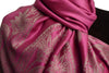 Large Paisley On Pink Pashmina With Tassels