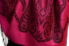 Large Paisley On Magenta Pink Pashmina With Tassels