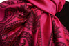 Large Paisley On Magenta Pink Pashmina With Tassels