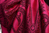 Large Paisley On Magenta Pink Pashmina With Tassels